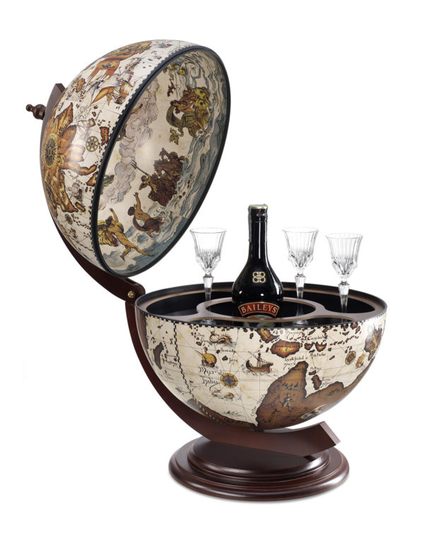Sfera Small desk top bar globe cabinet - ivory, product photo