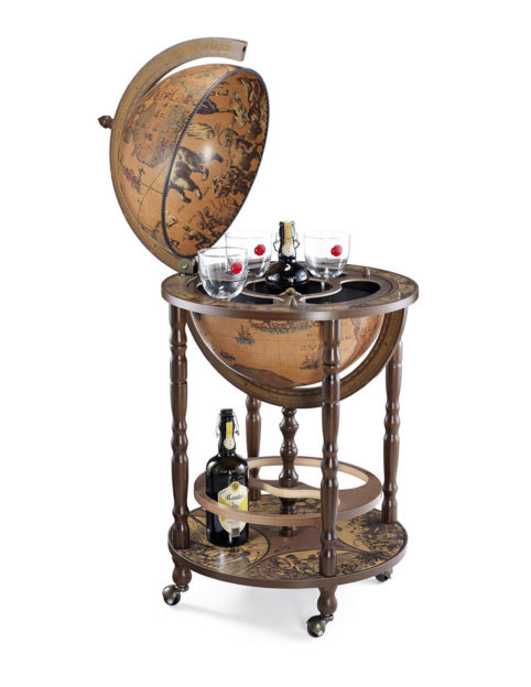 Mobile Minerva floor globe drinks cabinet - product photo, classic color