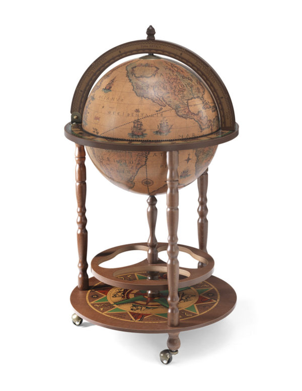Image of the classic color Giunone floor globe bar - closed