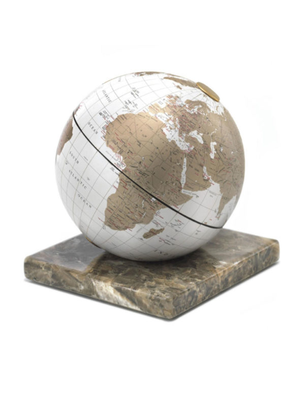 Catalog photo for white desk globe on marble base