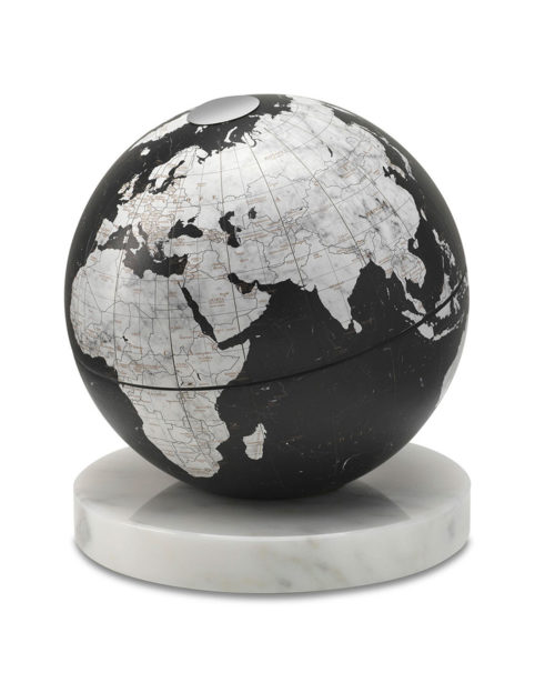 Catalog photo for black desk globe on marble base
