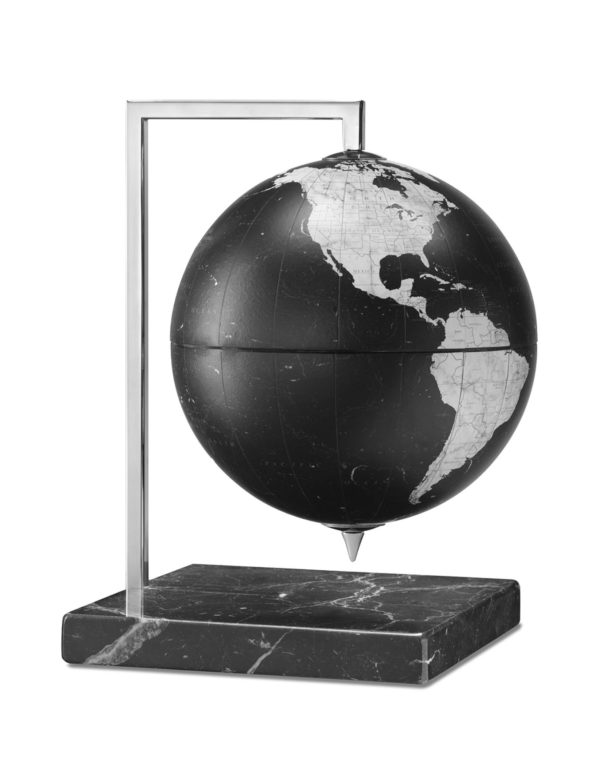 Product photo of the black Quadra designer desk globe